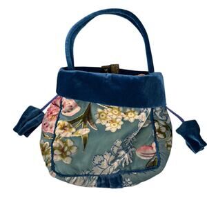 J And X Vintage Inspired Drawstring Buckebag Satin Lining Boho Retro Romantic